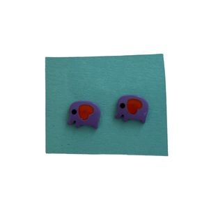 Purple Elephant Earrings